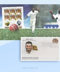 Highest Test Wicket Taker Muttiah Muralitharan Stamp Folder 2007