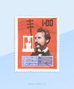 A.G. Bell, telephone and telephone lines Stamp Sri Lanka