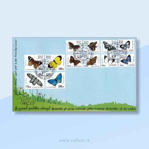 Endemic Butterflies Of Sri Lanka - 2022 (FDC)